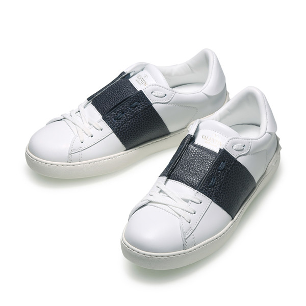 valentino/华伦天奴 牛皮 系带 男士白色板鞋