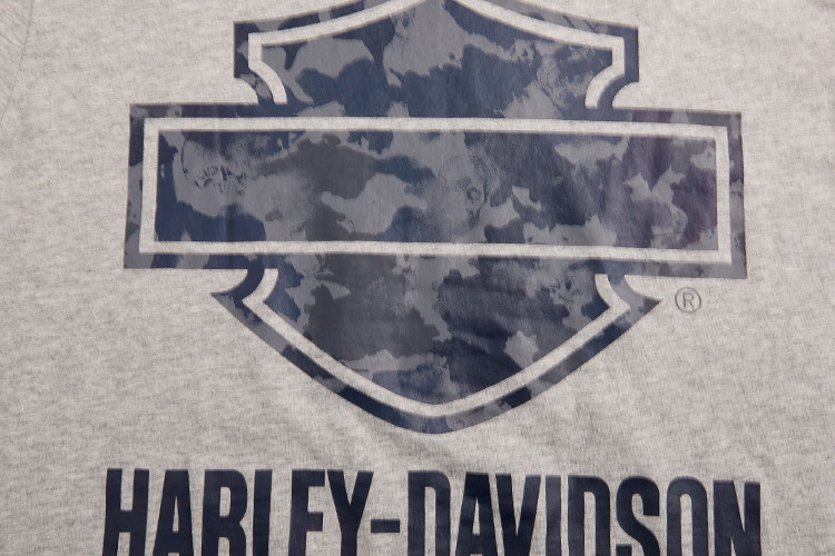 harley-davidson/哈雷戴维森男士短袖t恤字母logo迷彩印花t恤
