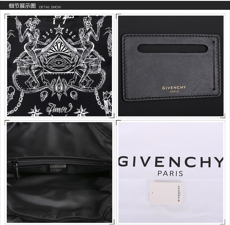 givenchy/纪梵希男士抽绳开合尼龙中号双肩包 背包bj05013