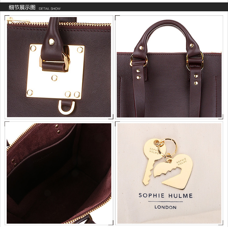 sophie hulme/sophie hulme女士暗深红色牛皮双肩包 bg203le oxblood