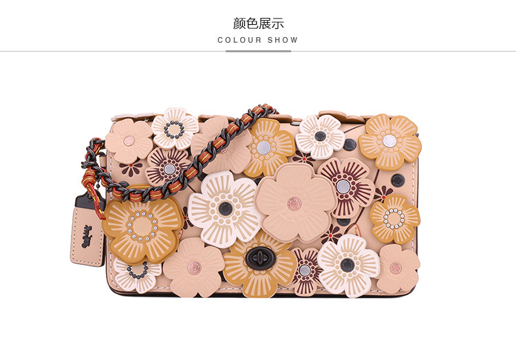 coach/蔻驰 coach 女士其他(铬鞣)迷你小包 花朵时尚链条包 单肩包 斜