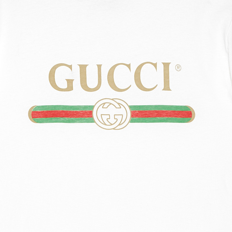 gucci/古驰 gucci标识印花纯棉圆领女士短袖t恤