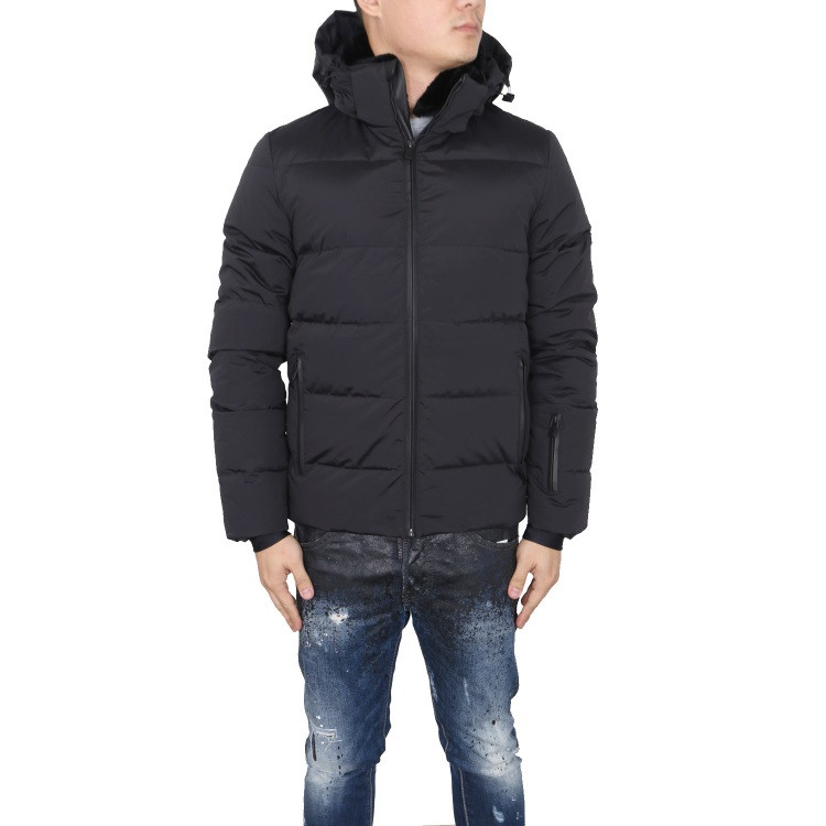 fendi/芬迪【18秋冬】黑色连帽老佛爷男士羽绒服faa562 a0em gme