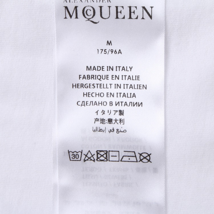 alexander mcqueen/亚历山大麦昆 彩色麦昆字母logo男士短袖t恤