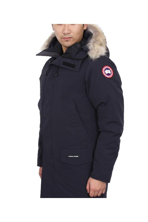 goose/加拿大鹅 16年秋冬款藏蓝色毛领连帽休闲中长款男士羽绒服男士