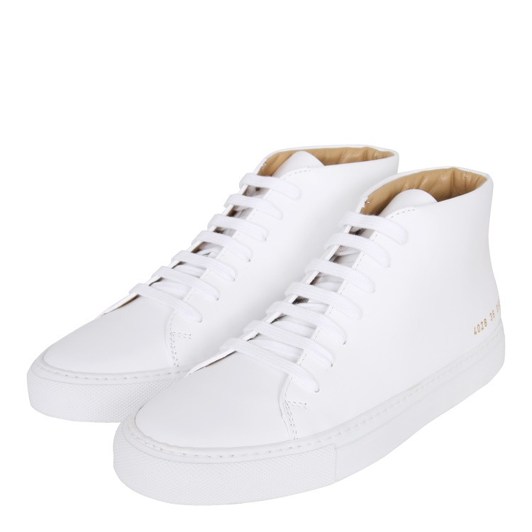 common projects/common projects【17春夏】牛皮材质高帮小白鞋女士