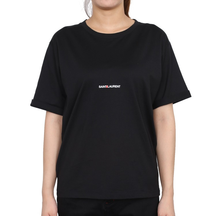 laurent paris/saint laurent paris【17秋冬】圆领字母女士短袖t恤