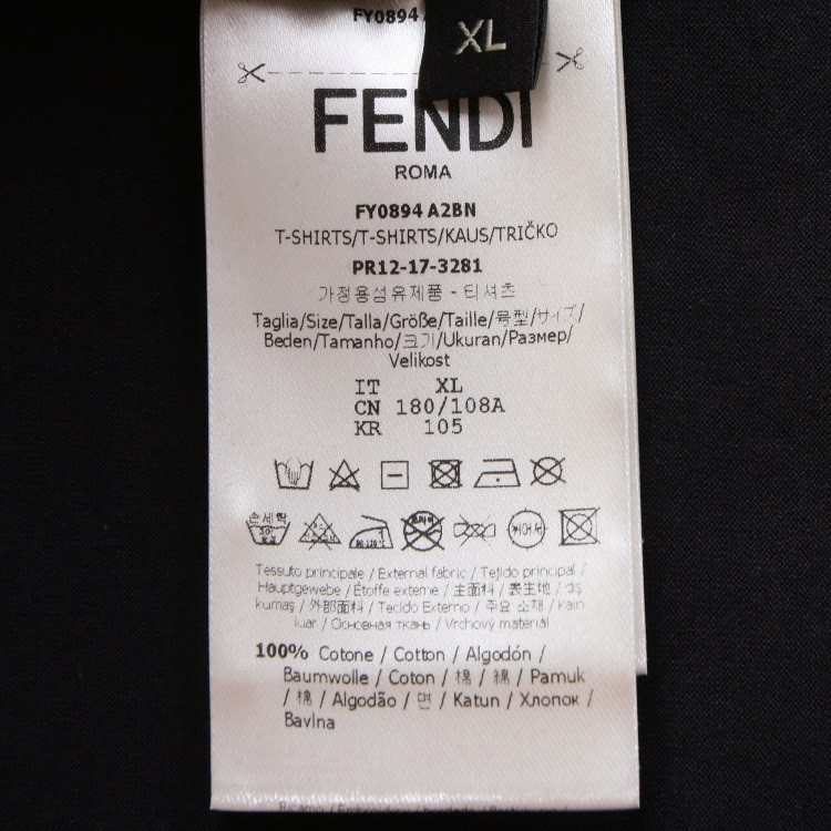 fendi/芬迪 圆领fendilogo男士短袖t恤 fy0894 a2bn