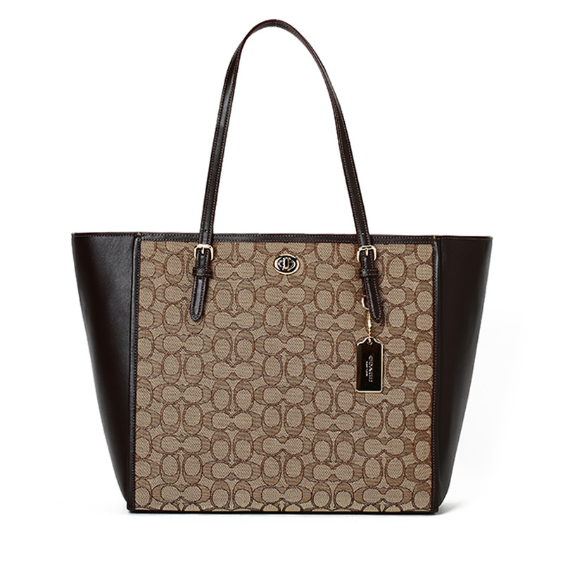 coach/蔻驰 女士turnlock tote单肩包 36932 帆布/牛皮革 其他