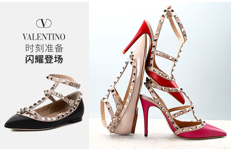 valentino/华伦天奴 rockstud 5 女士芭蕾鞋 mw2s0376 牛皮革