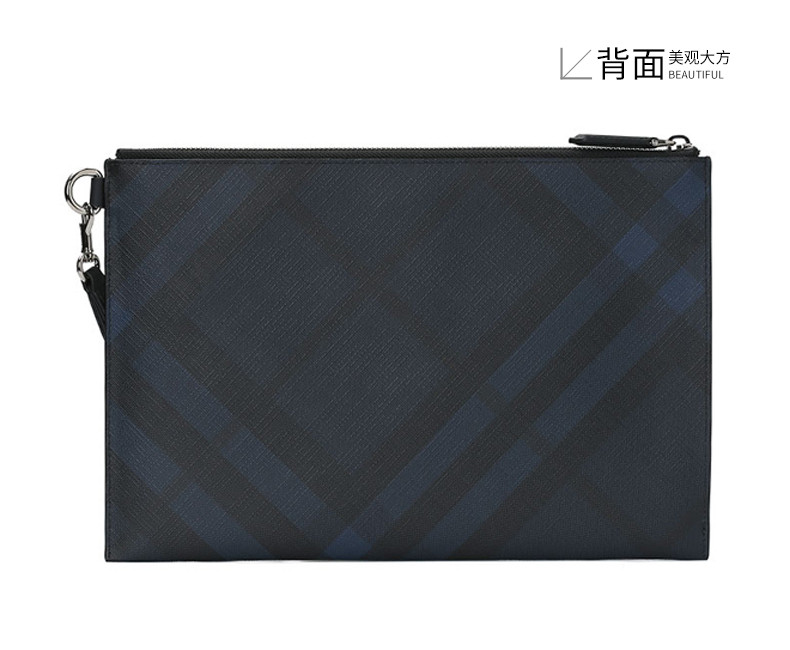 burberry/博柏利 edin 男士拉链手拿包 london格纹 4074036 pvc