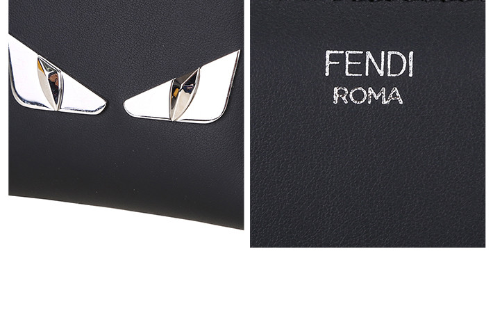 fendi/芬迪bag bugs男士小牛皮金属眼睛 长款拉链钱夹7m0210