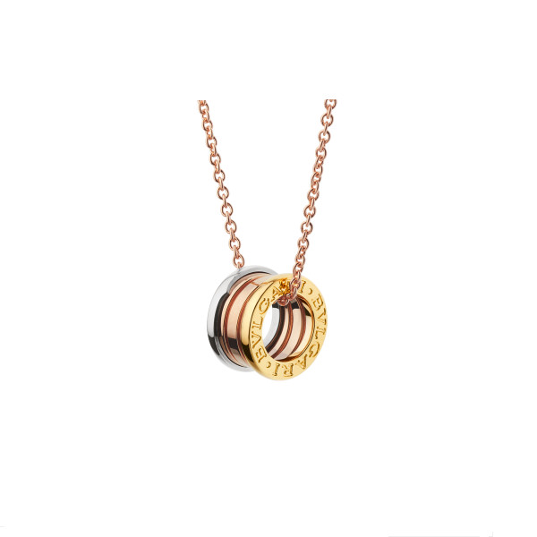 bvlgari/宝格丽 b.zero1白金玫瑰金黄金三色金弹簧项链