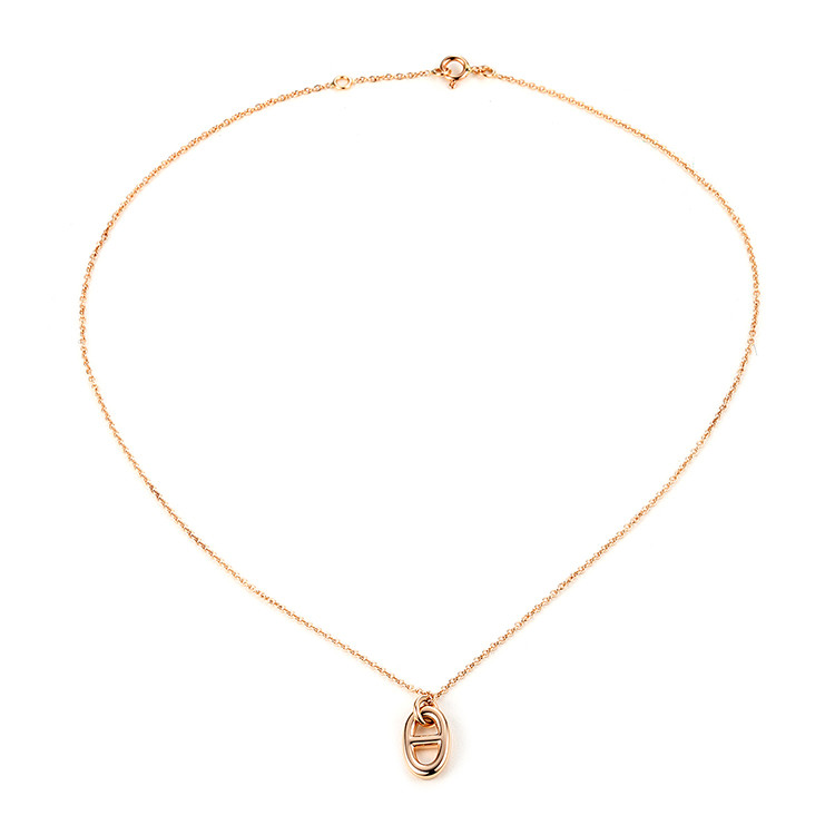 hermes/爱马仕 18k金马蹄扣项链