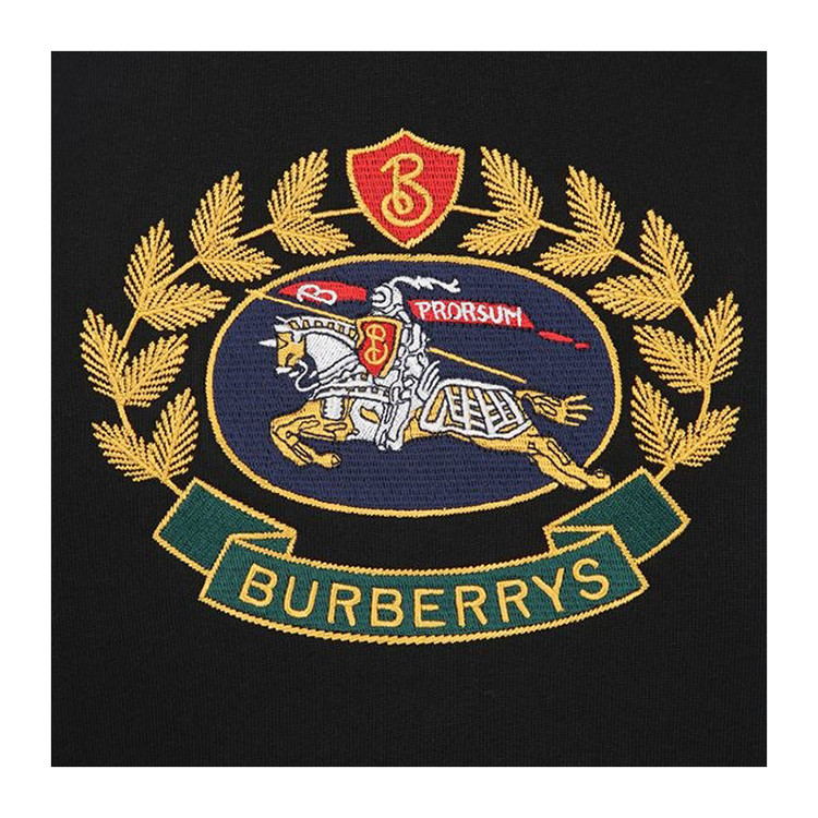 【18秋冬新品】burberry/博柏利 吴亦凡同款 典藏绣标宽松连帽黑色