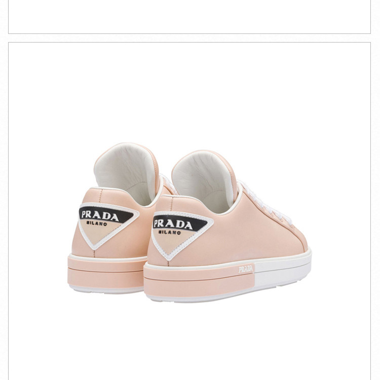 prada/普拉达 19年新品 三角形徽标装饰女士浅粉色运动鞋#1e275l 3j8k