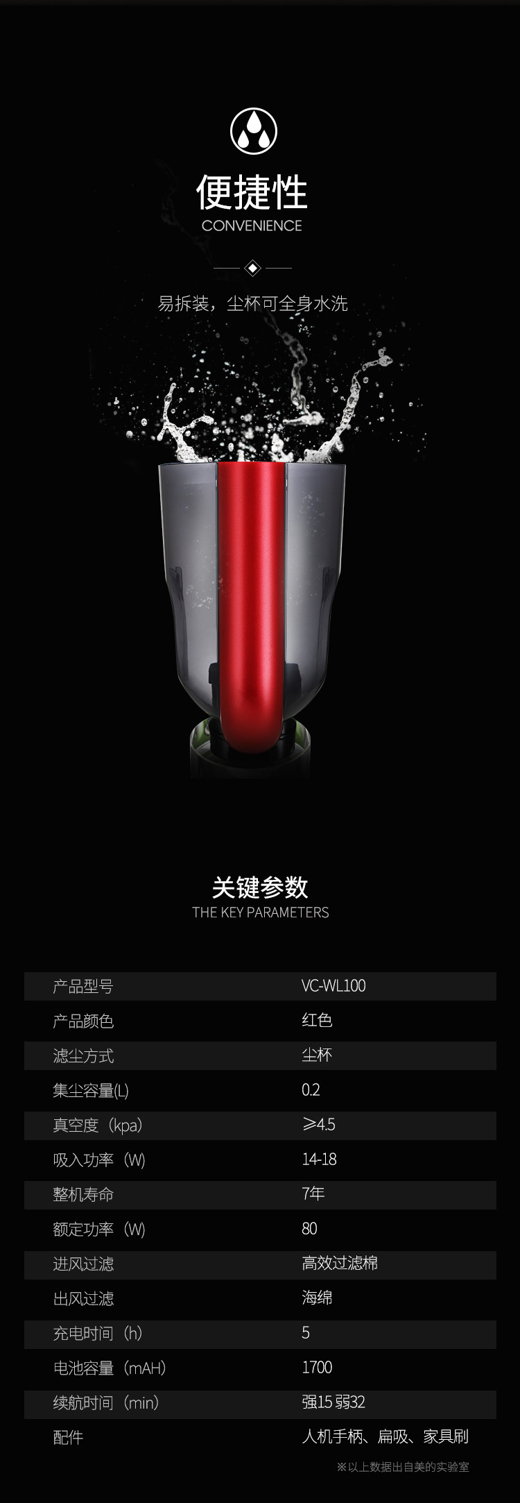 toshiba/东芝 日本吸尘器手持无线家用轻便低噪音大功率小型vc-wl100