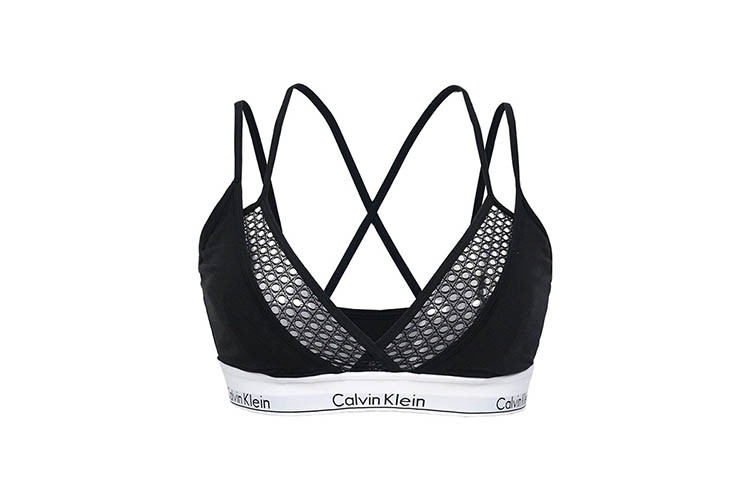 calvin klein/卡尔文·克莱因 女士黑色镂空运动内衣 qf4477-001