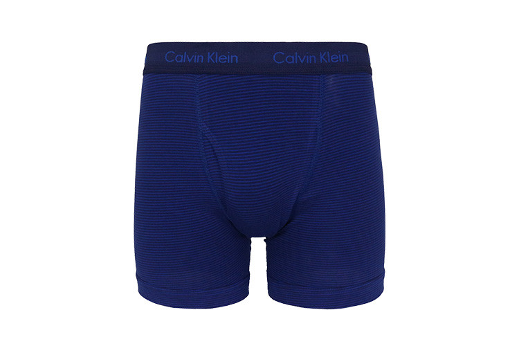 calvin klein/卡尔文·克莱因 男士内裤橙色/蓝色/蓝色条纹四角内裤三