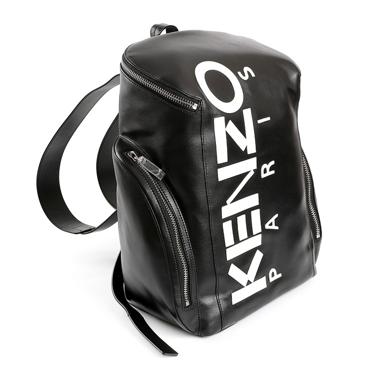 18春夏】kenzoleatherlogobackpack牛皮革logo男士双肩包f855sa501l47