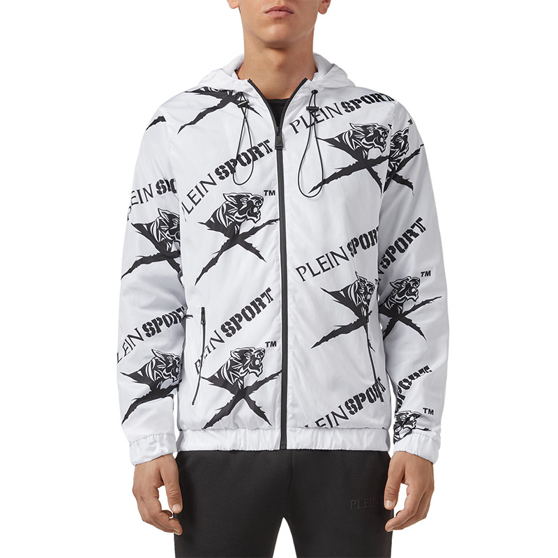 philipp plein/菲利普·普兰 白色logo运动休闲外套s19c mrb0978 sxv