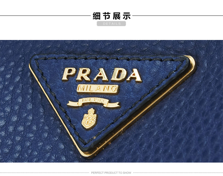 prada/普拉达 女士深蓝色牛皮单肩包 br5040 bbe f0021-008