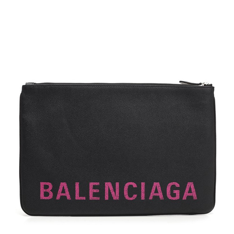 balenciaga/巴黎世家 ville系列女士小牛皮印花拉链手拿包