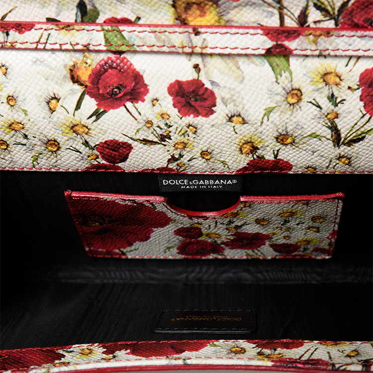 dolce&gabbana/杜嘉班纳  女士牛皮玫瑰图案手拿两用斜挎包