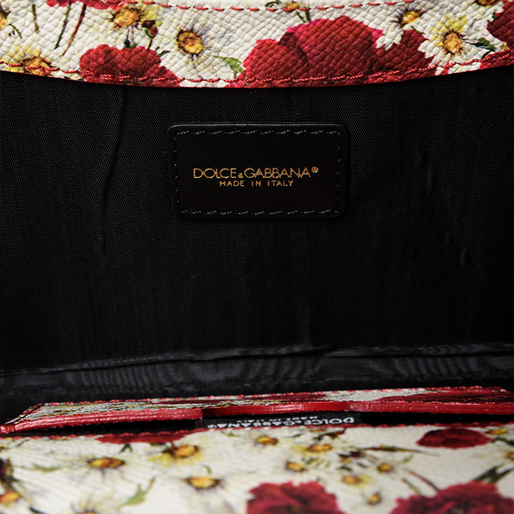 dolce&gabbana/杜嘉班纳  女士牛皮玫瑰图案手拿两用斜挎包