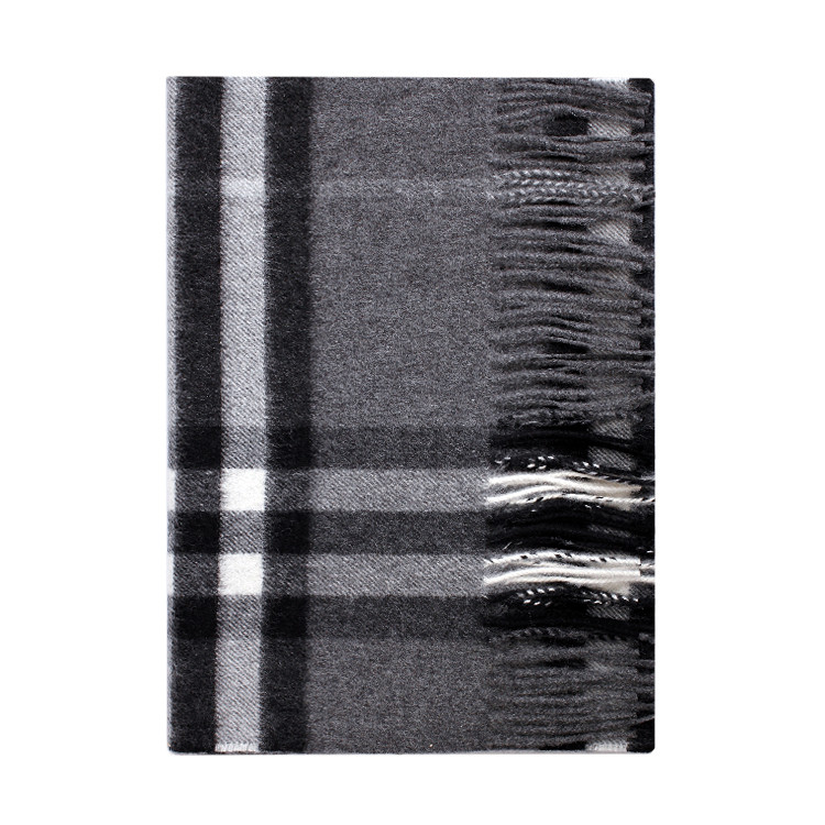 burberry/博柏利london系列时尚经典款山羊绒深灰色中性围巾 国际码