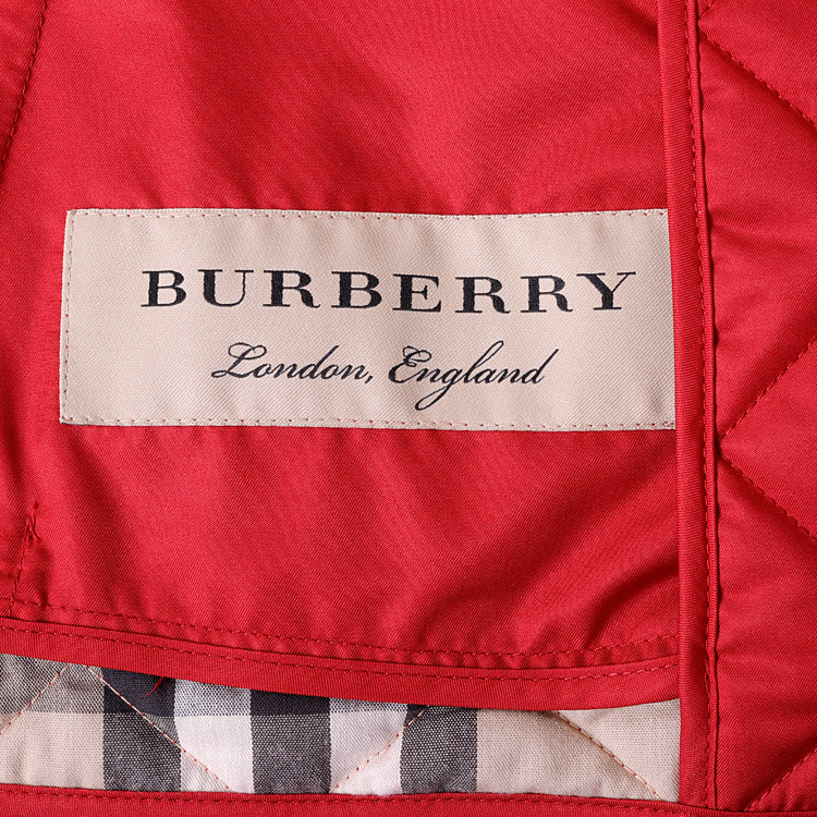burberry/博柏利标志性格纹领底菱形绗缝红色其他聚酯纤维休闲舒适