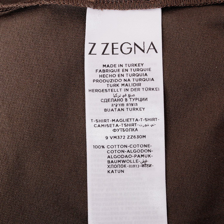 z zegna/z zegna杰尼亚zz系列商务休闲款标准版纯棉圆领墨绿色短袖