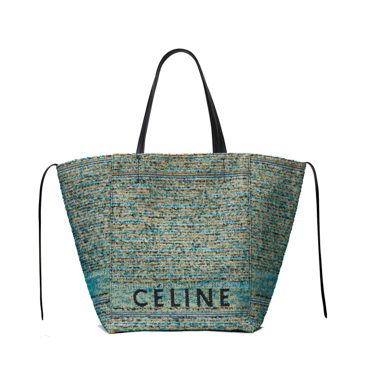 celine/赛琳 cabas phantom仿羔羊呢女士手提包 帆布/配皮