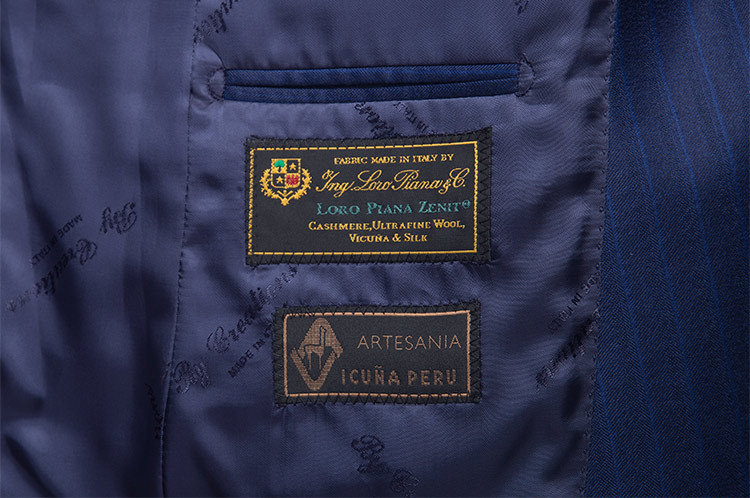 by creations/柏品 loro piana 羊驼毛面料西装骆马毛vicuna条纹 男士