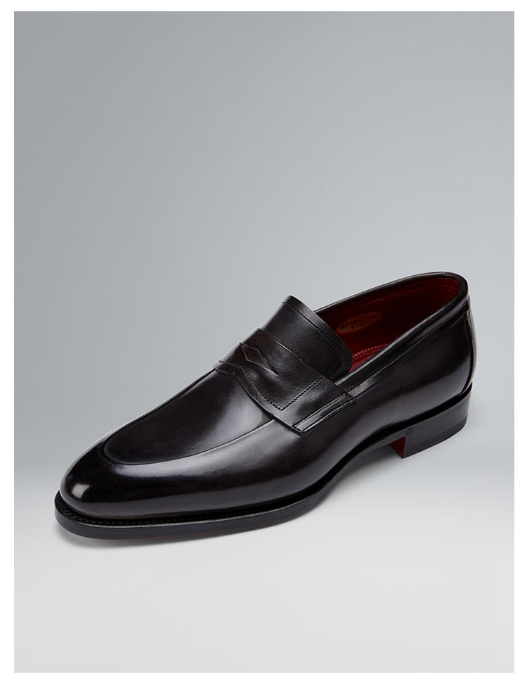 santoni for by creations/柏品意大利进口手工乐福鞋男士真皮商务