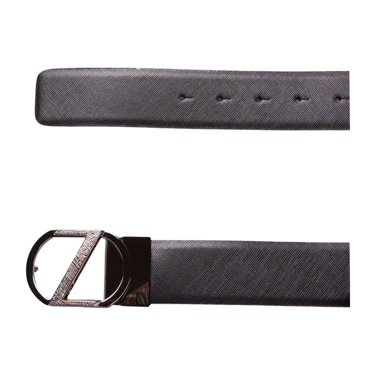 z zegna/z zegna【17新品】黑色真皮十字纹z字扣男士腰带 zz