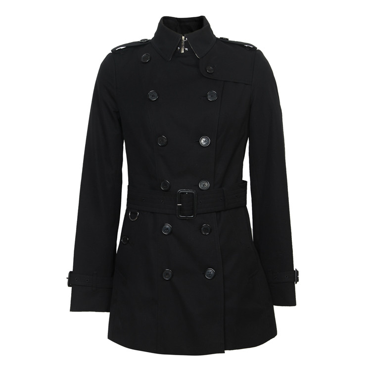 【18秋冬】burberry/博柏利 黑色london款纯棉长款外套女士风衣
