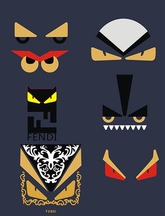 【17秋冬】fendi/芬迪 小怪兽黄眼镜 超爆时尚 男士休闲运动鞋 7e1071