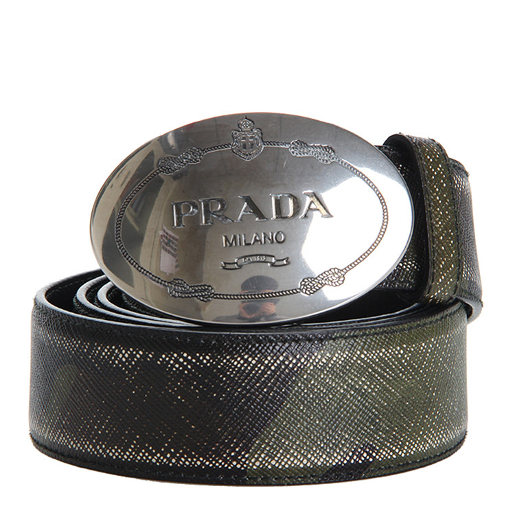 prada/普拉达 绿色真皮板扣男士腰带 pr1515394746 2c59
