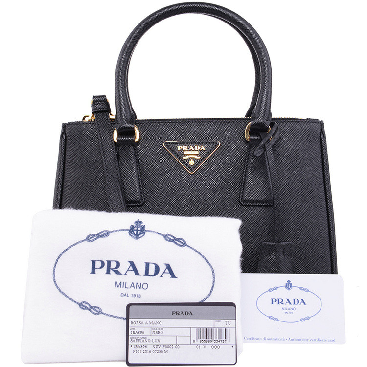 prada/普拉达女士小号真皮纯色手提单肩斜挎杀手包1ba896 nzv