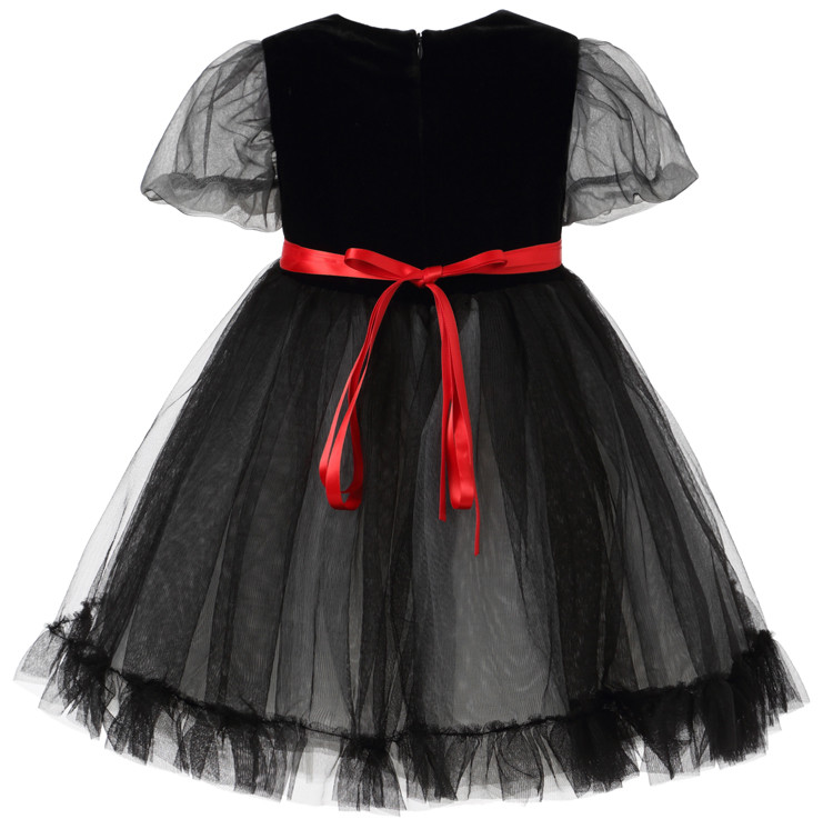 hanakimi/hanakimi 英国品牌儿童礼服连衣裙公主裙黑色钢琴表演服装