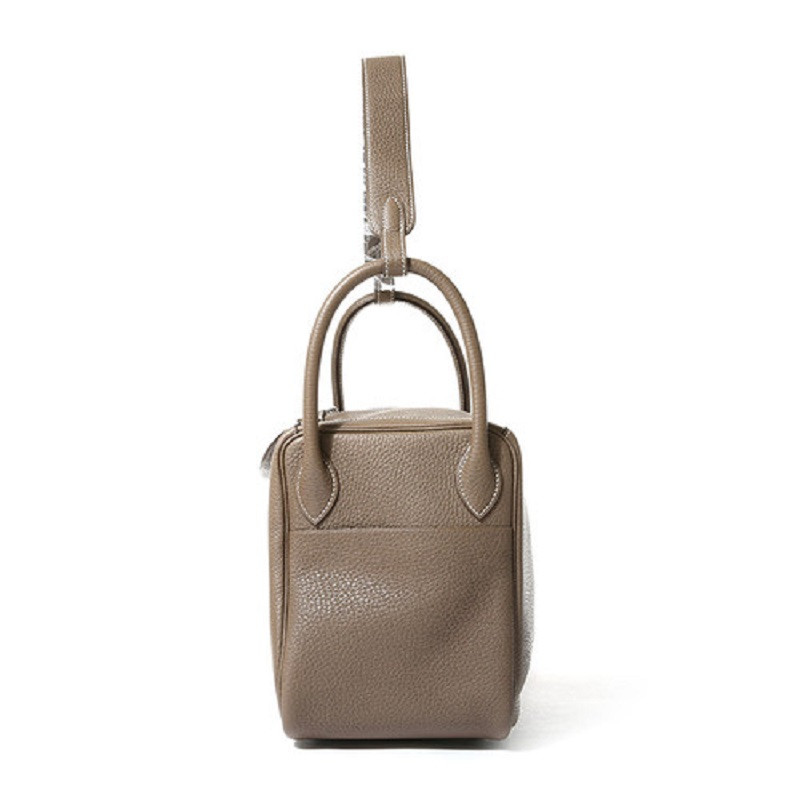 HERMES\/爱马仕 大象灰色银扣牛皮Lindy30女