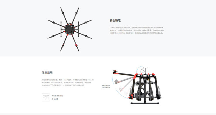 大疆dji s1000  无人机 专业 六轴 航拍飞行器 筋斗云 s1000 六轴行业