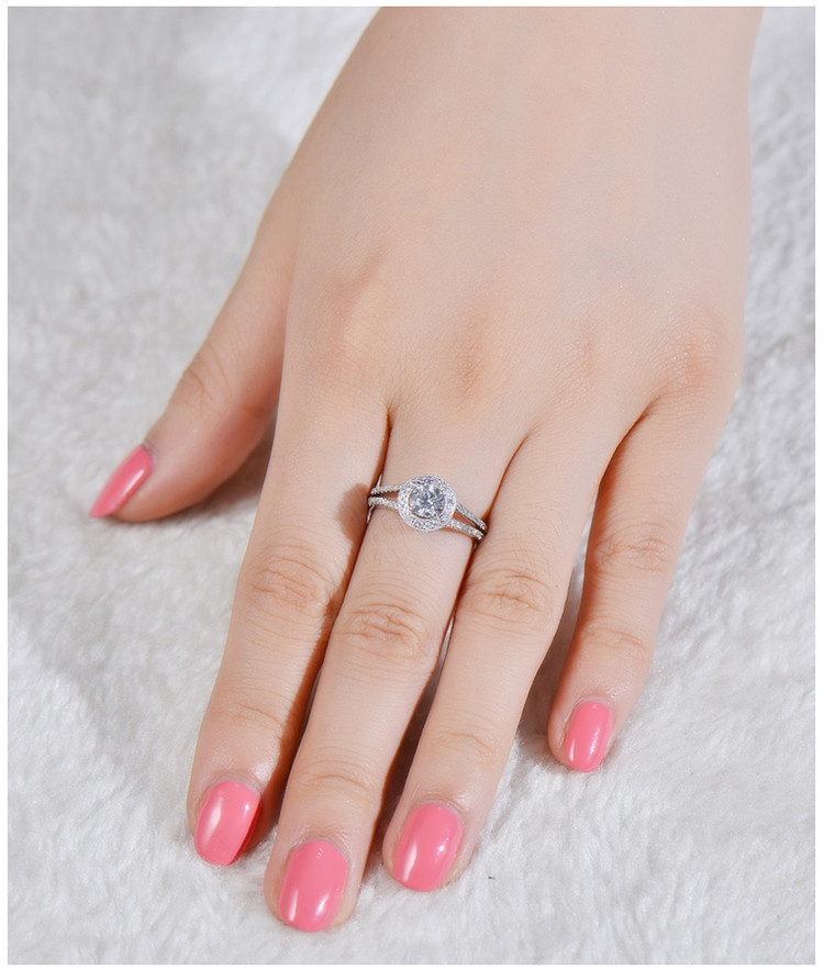 ZOCAI\/佐卡伊 正品女戒 明星剧中同款白18k金