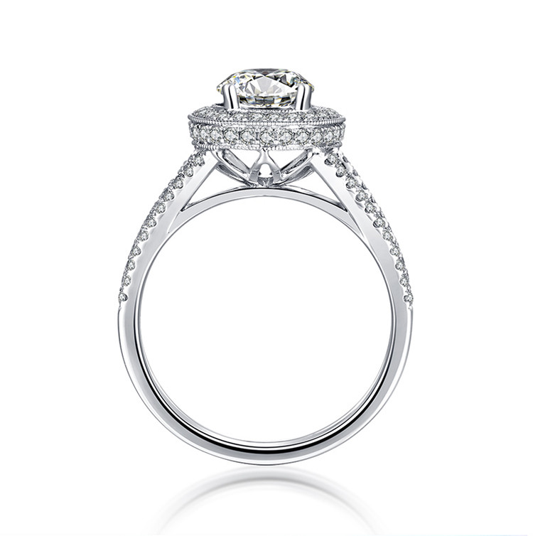 ZOCAI\/佐卡伊 正品女戒 明星剧中同款白18k金