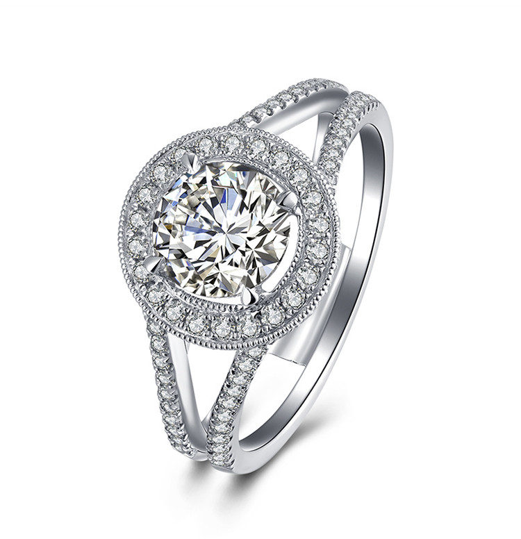 ZOCAI\/佐卡伊 正品女戒 明星剧中同款白18k金