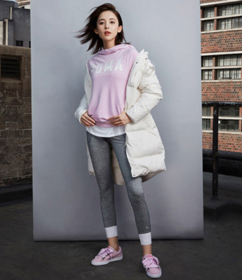 puma/彪马女装18冬新运动服明星同款连帽长款连帽保暖羽绒服外套