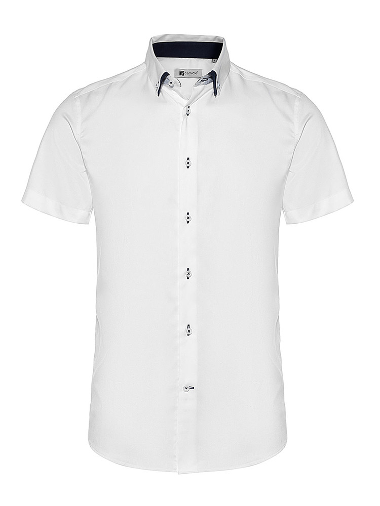 【designer menwear】7camicie/7camicie/男士短袖衬衫 商务休闲白色