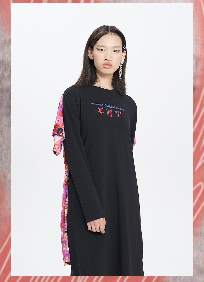 【designerwomenswear】uooyaa/乌丫18秋冬新品专柜正品不同巧妙结合