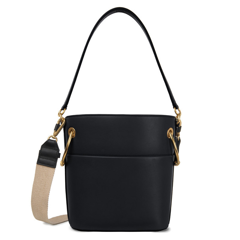 E\/克洛伊 女士黑色灰色红色 ROY 牛皮水桶包 C